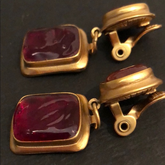 VINTAGE YVES SAINT LAURENT AUTHENTIC EARRINGS - Picture 7 of 8
